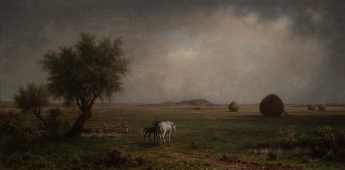 Martin Johnson Heade Mare and Colt in a Marsh Sweden oil painting art